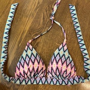NEW Victoria Secret bikini top sz M Aztec zig zag